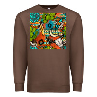 Chestnut western cactus aztec seamless pattern Premium Sweatshirt - BundleAndBundleShop