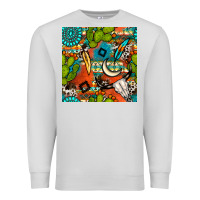 Dove Grey western cactus aztec seamless pattern Premium Sweatshirt - BundleAndBundleShop
