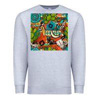 Heather Grey western cactus aztec seamless pattern Premium Sweatshirt - BundleAndBundleShop