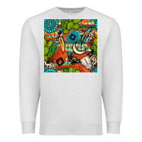 Oatmeal Heather western cactus aztec seamless pattern Premium Sweatshirt - BundleAndBundleShop