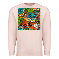 Pale Pink western cactus aztec seamless pattern Premium Sweatshirt - BundleAndBundleShop