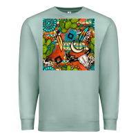 Seafoam western cactus aztec seamless pattern Premium Sweatshirt - BundleAndBundleShop