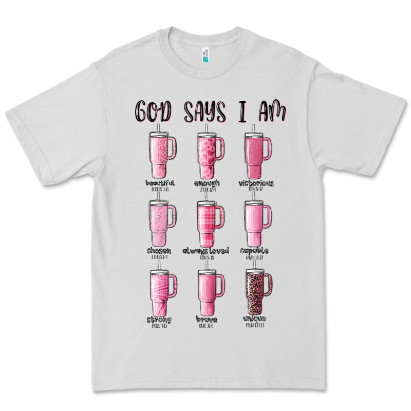 God Says I Am Bible Verse Stanley Premium Tee by MaliasSmallBusiness | Teevron