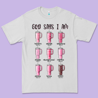 God Says I Am Bible Verse Stanley Premium Tee Designed By Maliassmallbusiness
