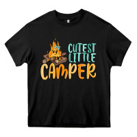 Black cutest little camper Heavy Core Tee - MaliasSmallBusiness