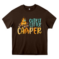 Chocolate Brown cutest little camper Heavy Core Tee - MaliasSmallBusiness