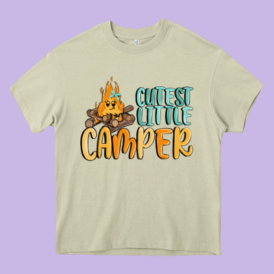 Cutest Little Camper Heavy Core Tee Designed By Maliassmallbusiness