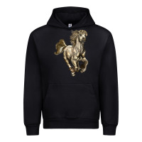 Black percheron horse Urban Hoodie - LillyAllenDesigns