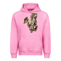 Fuchsia Pink percheron horse Urban Hoodie - LillyAllenDesigns