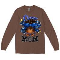 Chestnut Cheer Mom Afro Messy Bun Long Sleeve Tee - texasbilliewilder