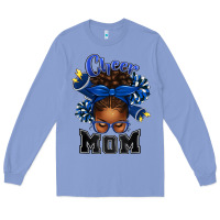 Colony Blue Cheer Mom Afro Messy Bun Long Sleeve Tee - texasbilliewilder