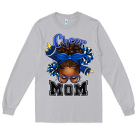 Moon Dust Cheer Mom Afro Messy Bun Long Sleeve Tee - texasbilliewilder