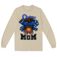 Mushroom Cheer Mom Afro Messy Bun Long Sleeve Tee - texasbilliewilder