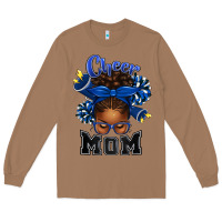 Toasted Coconut Cheer Mom Afro Messy Bun Long Sleeve Tee - texasbilliewilder