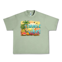 Oil Green summer vibes sunset and fruits Urban Heavy Tee - BarkalooDesign