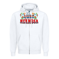 White Too busy being hermosa Zipper Hoodie - FaDigitalArtStudio