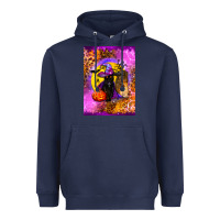 Navy witchy cat Heavyweight Hoodie - BundleAndBundleShop