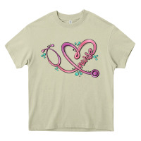 Mossy nurse heart Heavy Core Tee - MaliasSmallBusiness