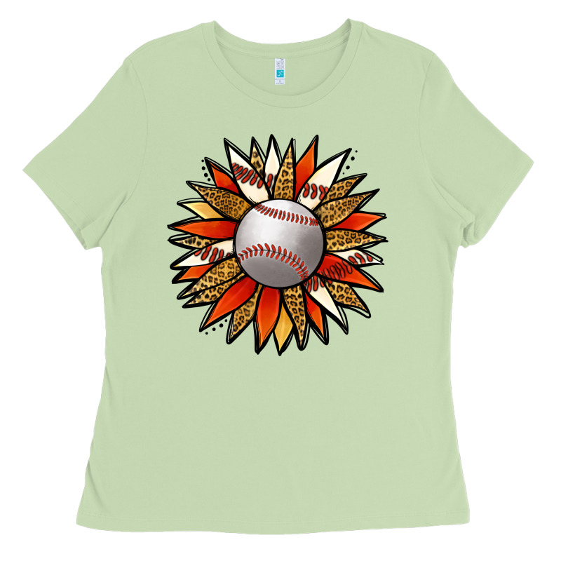 Baseball Sunflower Ladies Tee by Jasminsmagicworld | Teevron