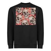 Black skulls and flowers Heavyweight Sweatshirt - TumblerDesignByShophia