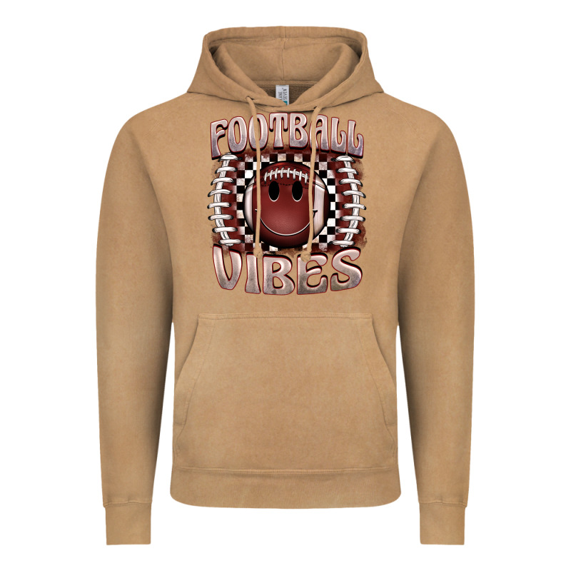 Football Vibes Smiley Face Vintage Hoodie by BarkalooDesign | Teevron