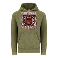 Vintage Olive football vibes smiley face Vintage Hoodie - BarkalooDesign