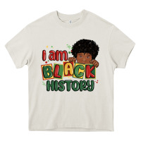 Cream i am black history black boy Heavy Core Tee - MaliasSmallBusiness