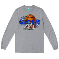 Heather Grey Game day Basketball Long Sleeve Tee - NancyCooperArtShop