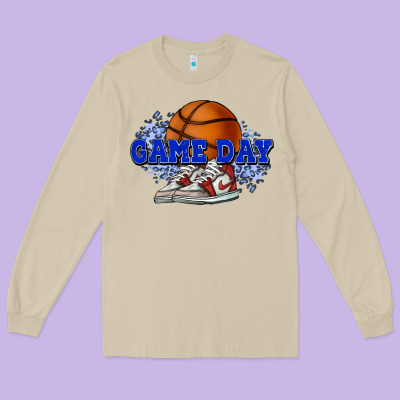 Game Day Basketball Long Sleeve Tee Designed By Nancycooperartshop