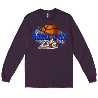 Plum Game day Basketball Long Sleeve Tee - NancyCooperArtShop
