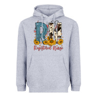 Heather Grey rn registered nurse Heavyweight Hoodie - FaDigitalArtStudio