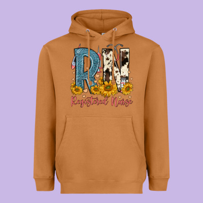 Rn Registered Nurse Heavyweight Hoodie Designed By Fadigitalartstudio