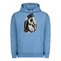 Pigment Pebble Blue paint horse Urban Hoodie - LillyAllenDesigns