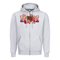 Heather Grey Valentine's Day mom Zipper Hoodie - FaDigitalArtStudio