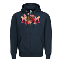 Navy Valentine's Day mom Zipper Hoodie - FaDigitalArtStudio