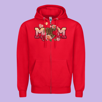 Valentine's Day Mom Zipper Hoodie Designed By Fadigitalartstudio