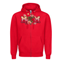 Red Valentine's Day mom Zipper Hoodie - FaDigitalArtStudio