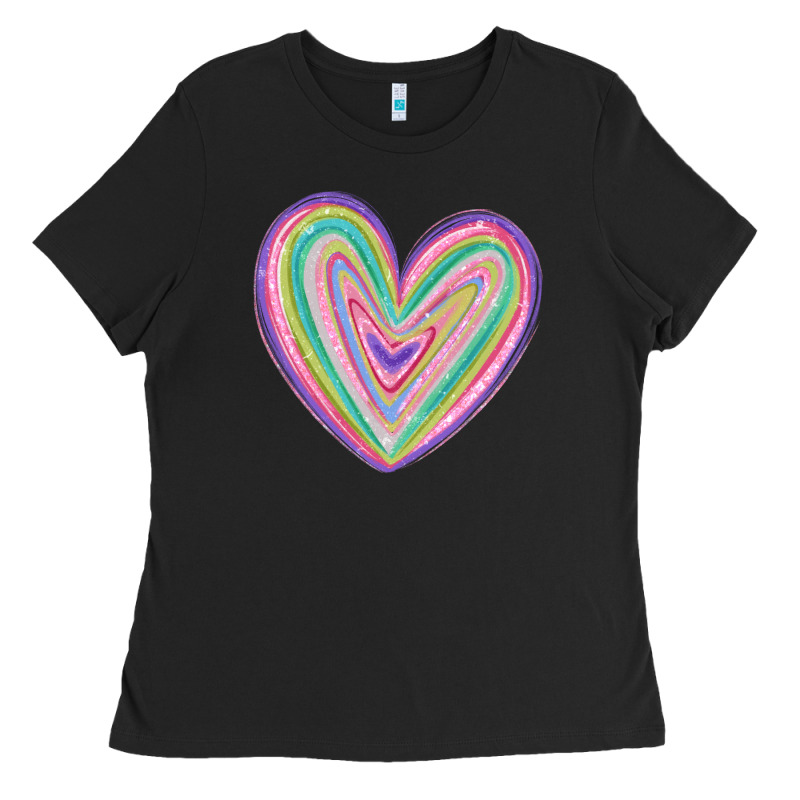 Valentine's Day Colorful Heart Ladies Tee by MaliasSmallBusiness | Teevron