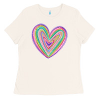 Bone valentine's day colorful heart Ladies Tee - MaliasSmallBusiness