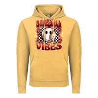 Vintage Mustard baseball vibes smiley face Vintage Hoodie - BarkalooDesign