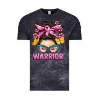 Cloud Black cancer warrior messy bun Vintage Tee - BarkalooDesign