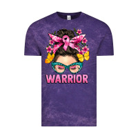 Cloud Purple cancer warrior messy bun Vintage Tee - BarkalooDesign