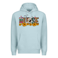 Blue Mist Western Nurse Sunflower Premium Hoodie - FaDigitalArtStudio