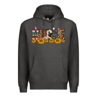 Charcoal Heather Western Nurse Sunflower Premium Hoodie - FaDigitalArtStudio