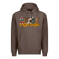 Coffee Western Nurse Sunflower Premium Hoodie - FaDigitalArtStudio