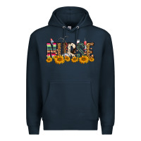 Navy Western Nurse Sunflower Premium Hoodie - FaDigitalArtStudio