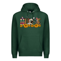 Sports Green Western Nurse Sunflower Premium Hoodie - FaDigitalArtStudio