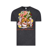 Vintage Black just a girl who loves tea gnome Vintage Tee - BarkalooDesign