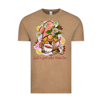 Just A Girl Who Loves Tea Gnome Vintage Tee | Teevron