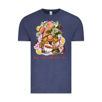 Vintage Denim just a girl who loves tea gnome Vintage Tee - BarkalooDesign